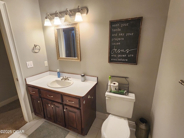 1502 E 7th St, Lamar, MO 64759 - half bathroom featuring vanity and tile patterned floors