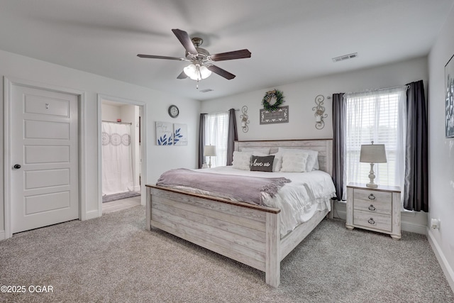 2008 Greydon Ln, Webb City, MO 64870 - bedroom with carpet floors, ceiling fan, and ensuite bathroom