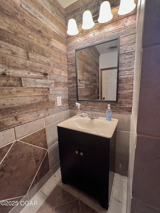 303 E Centennial Ave, Carthage, MO 64836 - bathroom with vanity and wooden walls