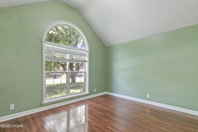 119 Jared Blvd, Webb City, MO 64870 - unfurnished room featuring vaulted ceiling and dark wood finished floors