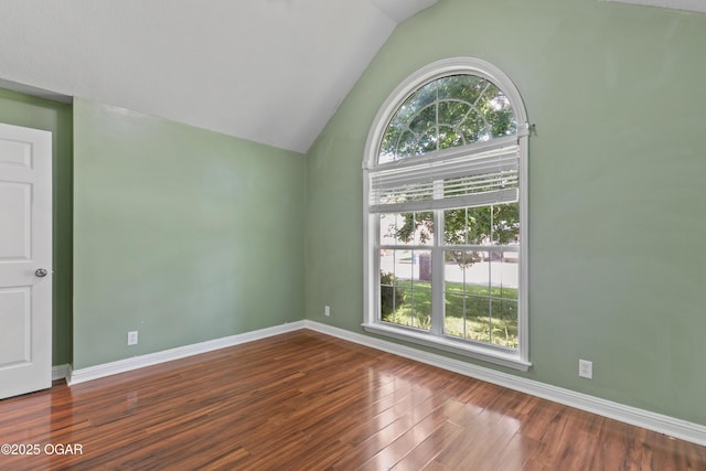 119 Jared Blvd, Webb City, MO 64870 - empty room featuring vaulted ceiling and wood finished floors