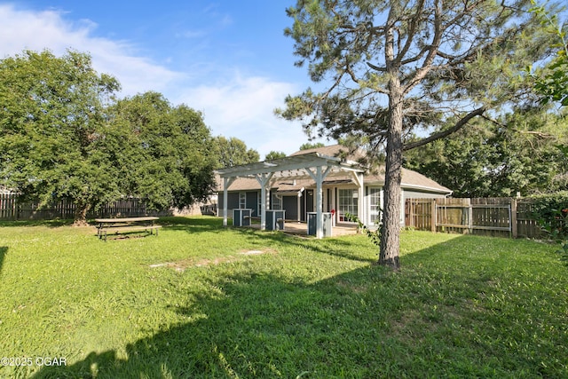 119 Jared Blvd, Webb City, MO 64870 - fenced backyard with a pergola and a patio