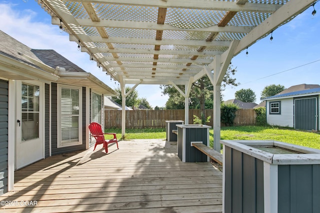 119 Jared Blvd, Webb City, MO 64870 - wooden deck featuring a fenced backyard and a pergola