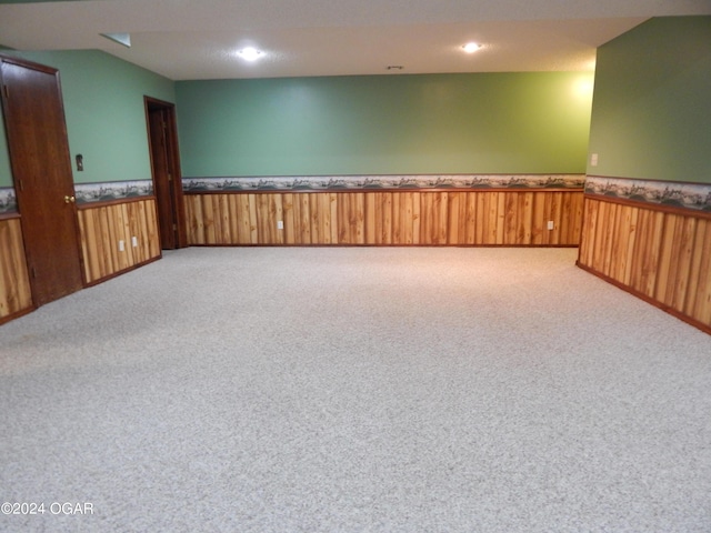 3065 Coyote Dr, Joplin, MO 64804 - spare room with a wainscoted wall, carpet floors, recessed lighting, and wood walls