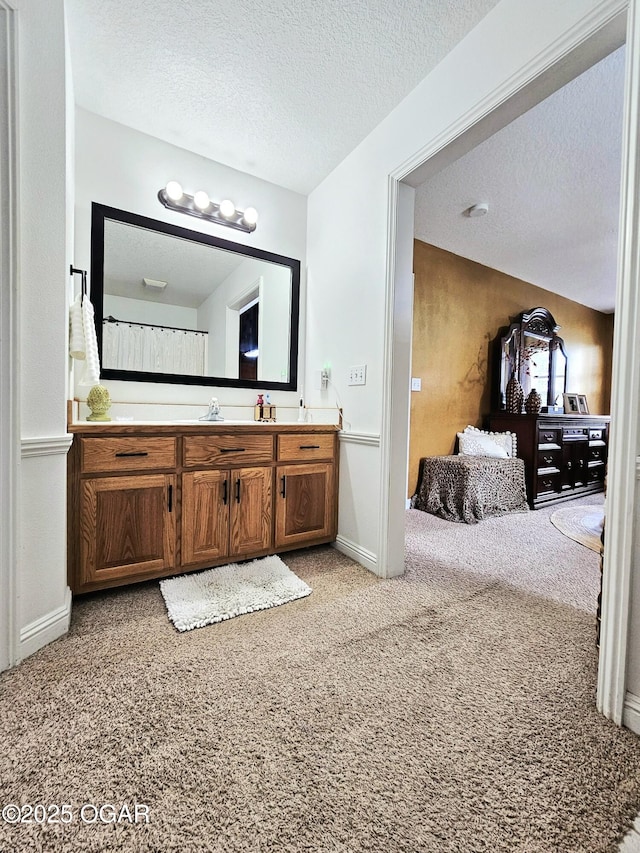 2813 Heartland Ave, Joplin, MO 64804 - full bathroom with carpet, vanity, and a textured ceiling