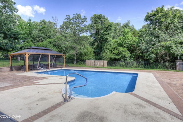 3510 Notting Hill Cir, Joplin, MO 64804 - view of pool featuring a patio area, a gazebo, and view of scattered trees