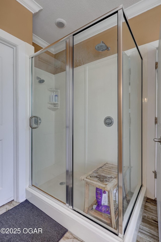 3510 Notting Hill Cir, Joplin, MO 64804 - full bath featuring a shower stall and crown molding