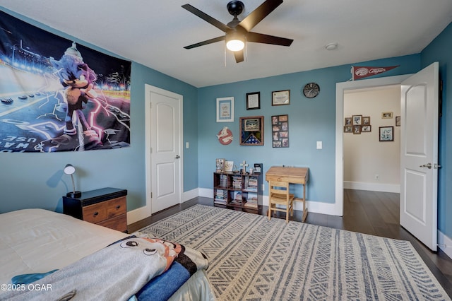 3510 Notting Hill Cir, Joplin, MO 64804 - bedroom featuring dark wood-style floors and a ceiling fan