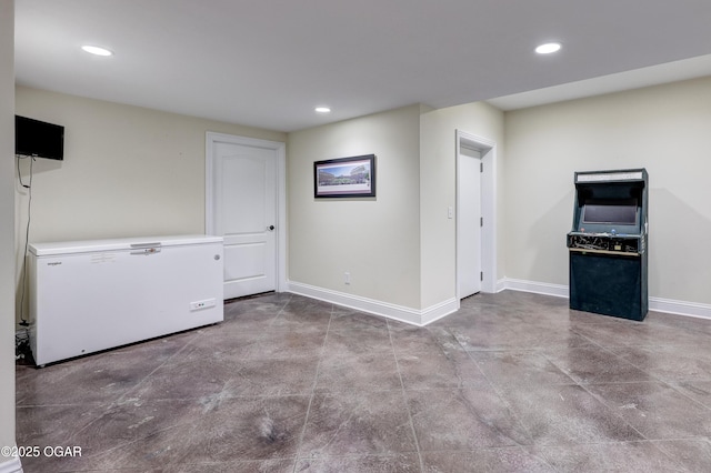 3510 Notting Hill Cir, Joplin, MO 64804 - below grade area featuring refrigerator and recessed lighting