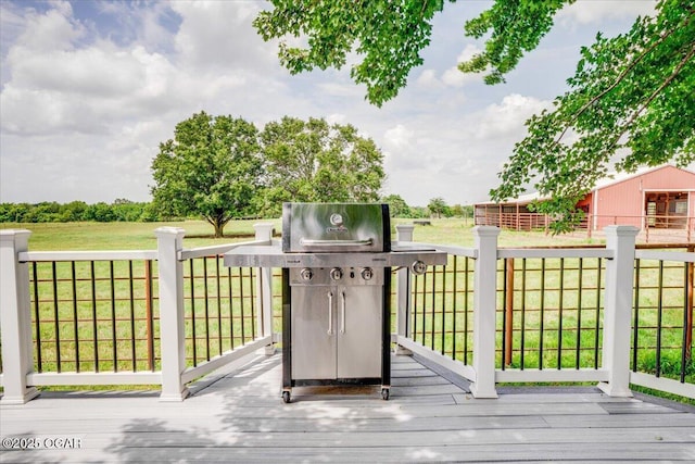 11284 Norway Rd, Neosho, MO 64850 - wooden terrace with a yard and grilling area