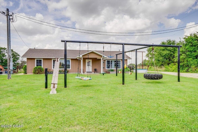 11284 Norway Rd, Neosho, MO 64850 - view of front facade with a front yard and a carport