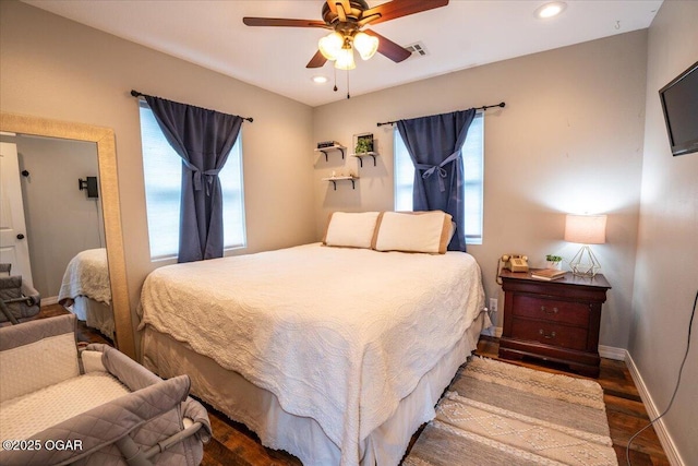 11284 Norway Rd, Neosho, MO 64850 - bedroom with wood finished floors, recessed lighting, and ceiling fan