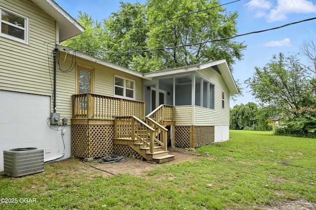 12807 Larissa Ln, Neosho, MO 64850 - back of house featuring a yard and stairway