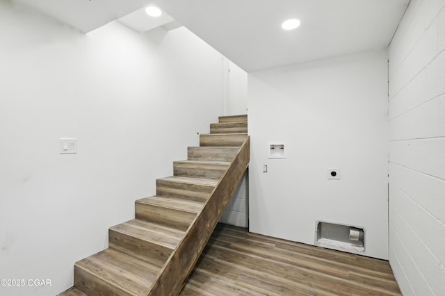 12807 Larissa Ln, Neosho, MO 64850 - staircase with recessed lighting and wood finished floors