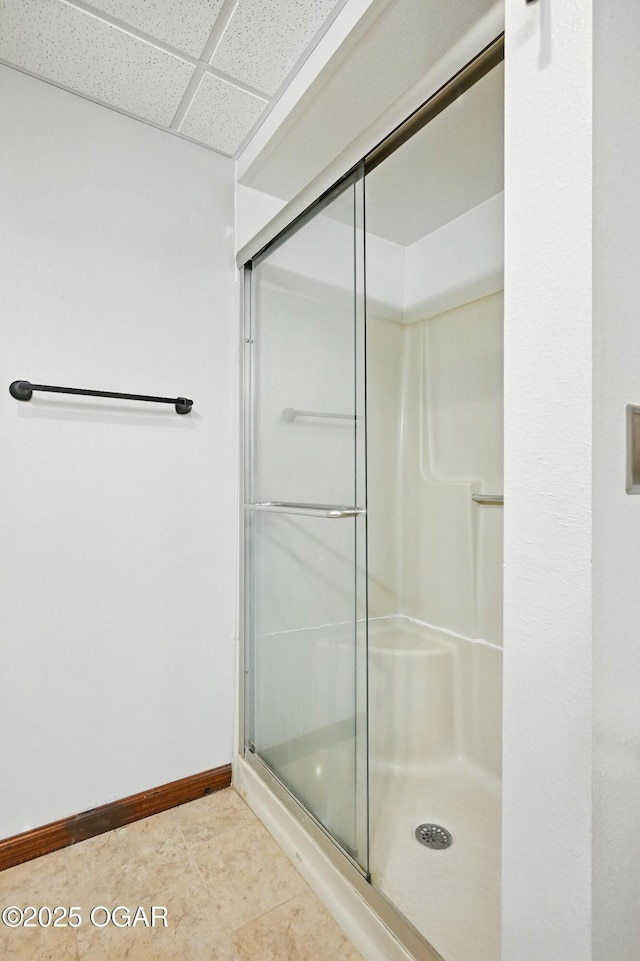 3310 Tana St, Joplin, MO 64804 - bathroom with a shower stall and a drop ceiling