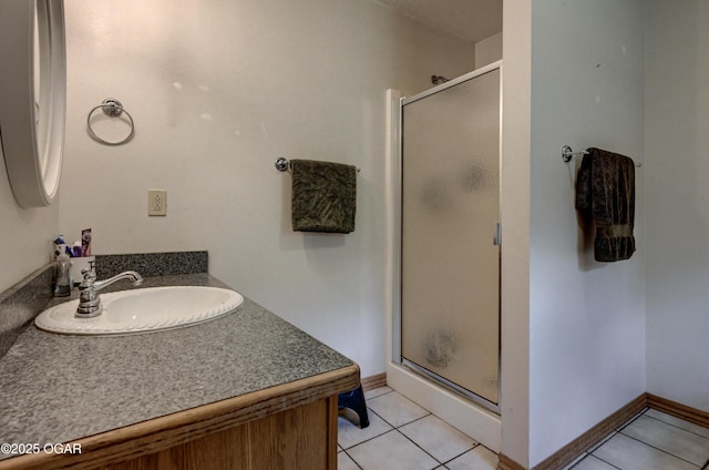 121 Fawn Trl, Seneca, MO 64865 - bathroom with a stall shower, vanity, and tile patterned floors