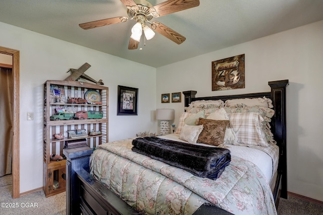 23841 Jaguar Rd, Oronogo, MO 64855 - bedroom with light carpet and ceiling fan