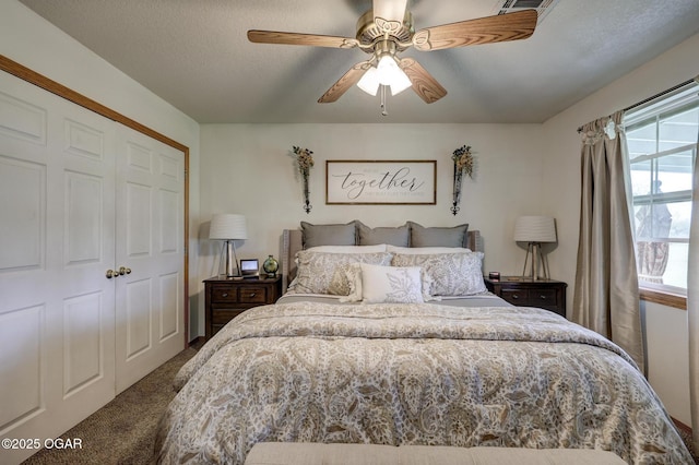23841 Jaguar Rd, Oronogo, MO 64855 - carpeted bedroom with a closet and a ceiling fan