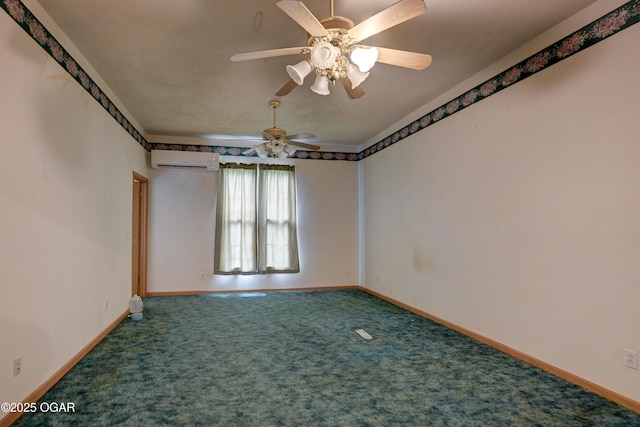 302 E Market St, Diamond, MO 64840 - unfurnished room featuring a wall mounted AC, carpet flooring, and a ceiling fan