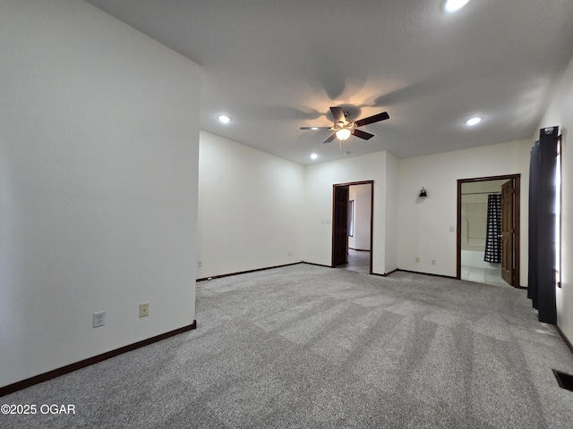 3511 Nola Dr, Joplin, MO 64801 - spare room with recessed lighting, ceiling fan, and light carpet