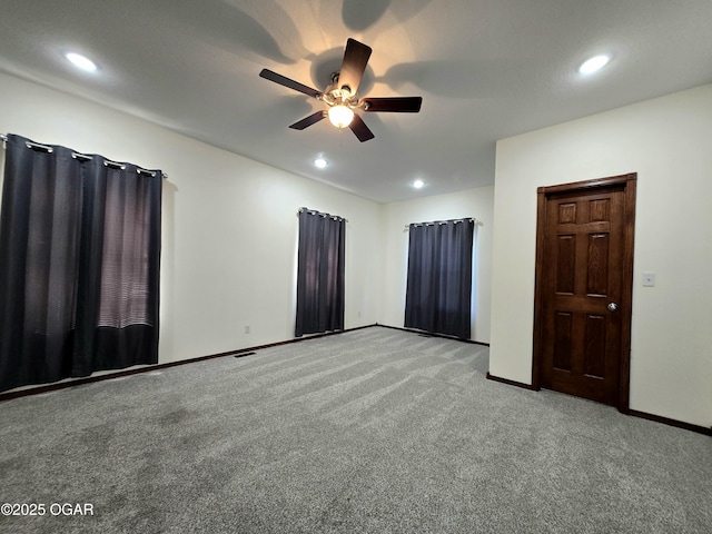 3511 Nola Dr, Joplin, MO 64801 - unfurnished bedroom with light colored carpet, recessed lighting, and a ceiling fan