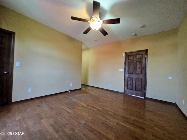 3511 Nola Dr, Joplin, MO 64801 - empty room with ceiling fan, wood finished floors, and a smoke detector