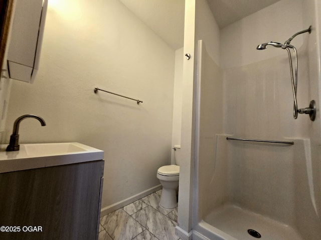3511 Nola Dr, Joplin, MO 64801 - bathroom with vanity, marble finish flooring, and a shower
