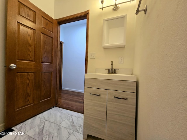 3511 Nola Dr, Joplin, MO 64801 - bathroom with vanity and marble finish floors