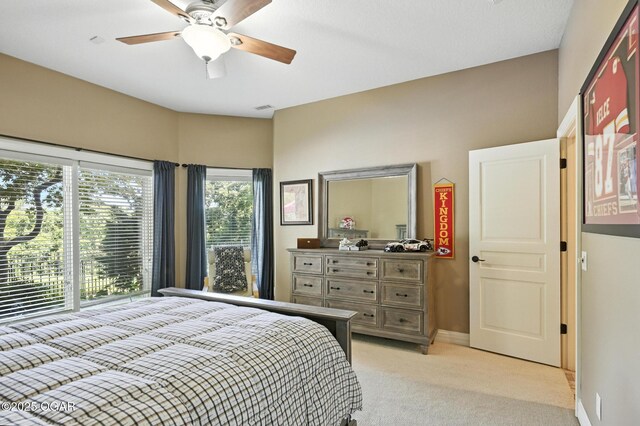 5738 Deer Park Ln, Joplin, MO 64804 - bedroom featuring light colored carpet and a ceiling fan