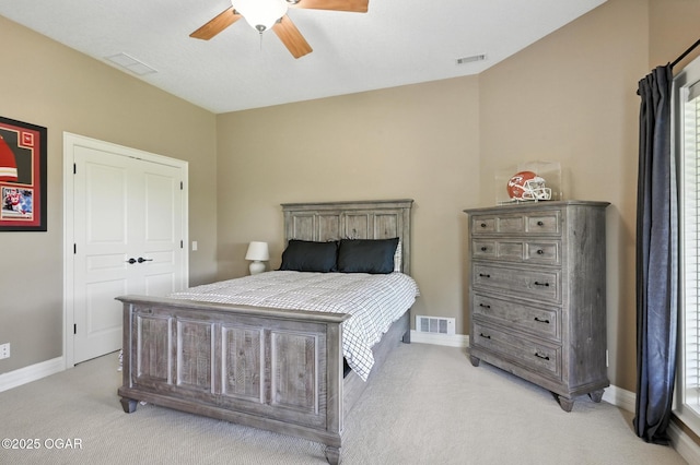 5738 Deer Park Ln, Joplin, MO 64804 - bedroom featuring light colored carpet and a ceiling fan