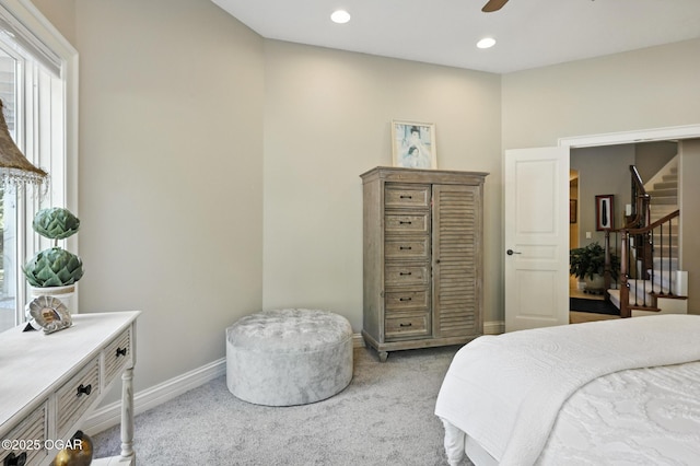 5738 Deer Park Ln, Joplin, MO 64804 - carpeted bedroom featuring multiple windows, recessed lighting, and ceiling fan
