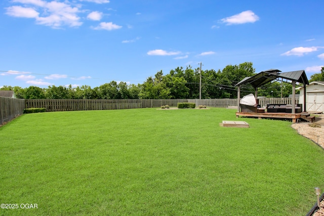 3508 Dirr Ave, Parsons, KS 67357 - fenced backyard with a wooden deck