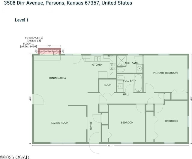 3508 Dirr Ave, Parsons, KS 67357 - view of floor plan / room layout
