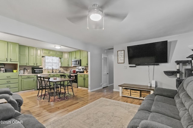 137 Lone Elm Dr, Carl Junction, MO 64834 - living area with light wood-style floors and a ceiling fan