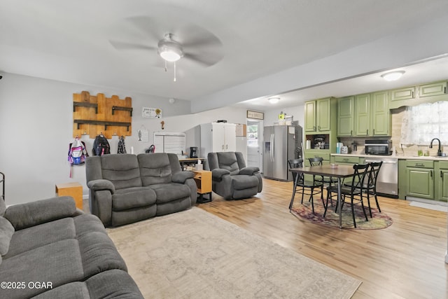 137 Lone Elm Dr, Carl Junction, MO 64834 - living room with light wood-type flooring and a ceiling fan