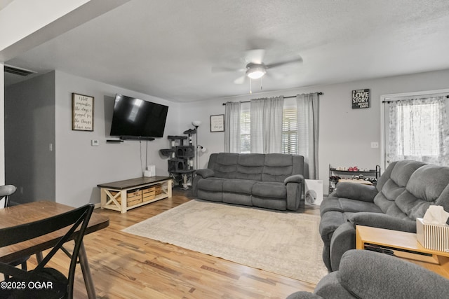 137 Lone Elm Dr, Carl Junction, MO 64834 - living room with ceiling fan and wood finished floors