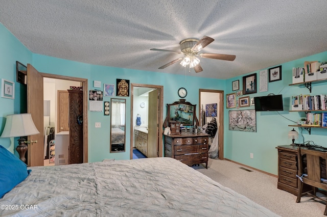 1501 Ryan Rd, Joplin, MO 64801 - bedroom featuring carpet floors, a textured ceiling, and ceiling fan