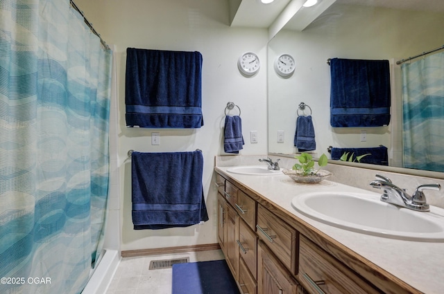 1501 Ryan Rd, Joplin, MO 64801 - full bathroom featuring double vanity and a shower with curtain