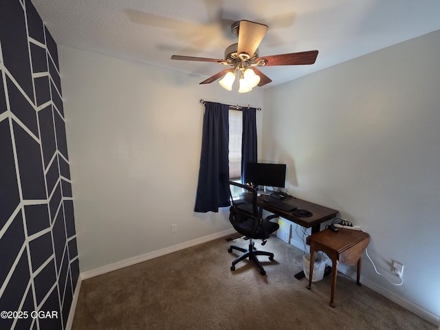 3009 S Monroe Ave, Joplin, MO 64804 - office area featuring a ceiling fan and carpet flooring
