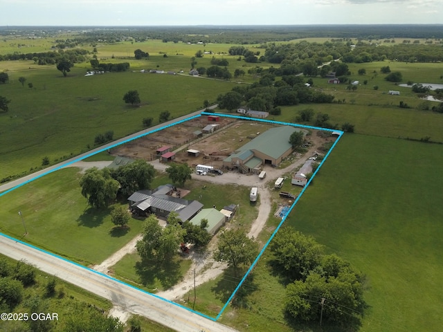 4950 SE 118th St, Galena, KS 66739 - aerial view of sparsely populated area featuring property parcel outlined
