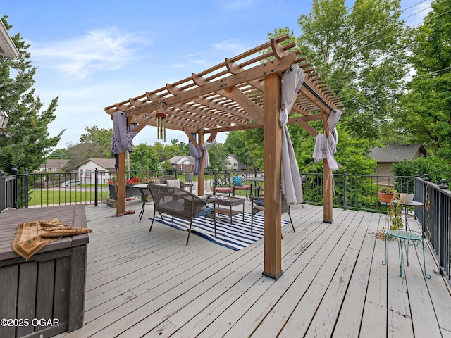 629 W Islington Pl, Joplin, MO 64801 - wooden terrace with a pergola and outdoor lounge area