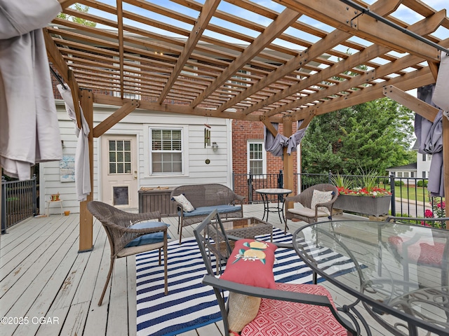 629 W Islington Pl, Joplin, MO 64801 - wooden deck featuring a pergola and outdoor lounge area