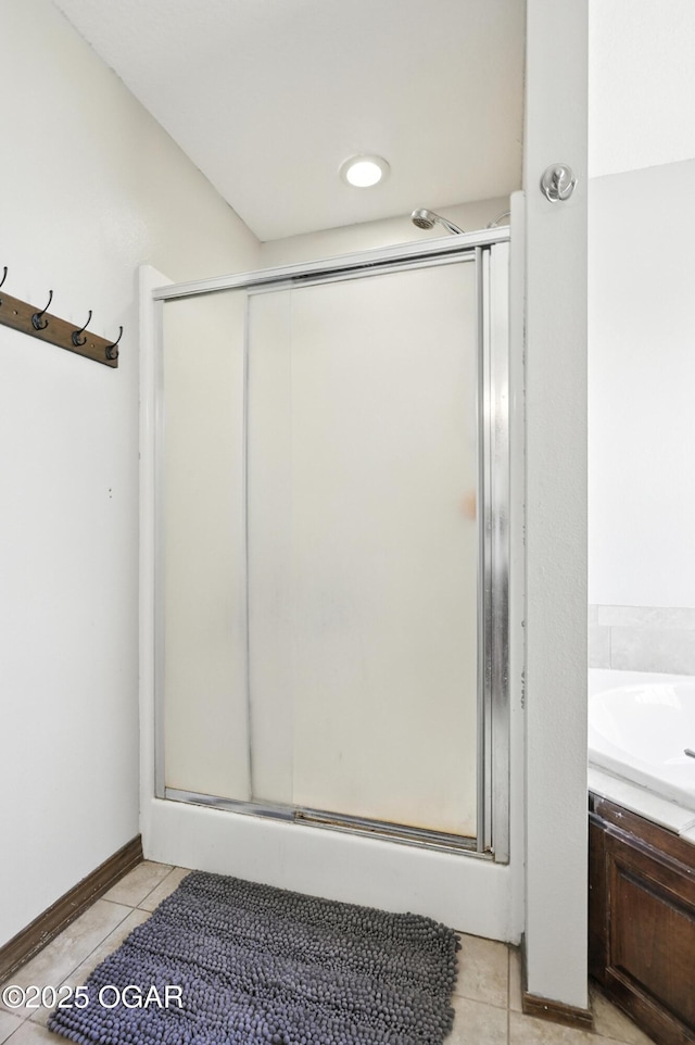 2256 N Greystone Sq, Webb City, MO 64870 - full bath featuring tile patterned flooring and a stall shower