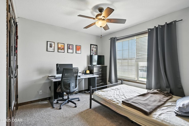 2256 N Greystone Sq, Webb City, MO 64870 - bedroom with carpet floors, a desk, and ceiling fan
