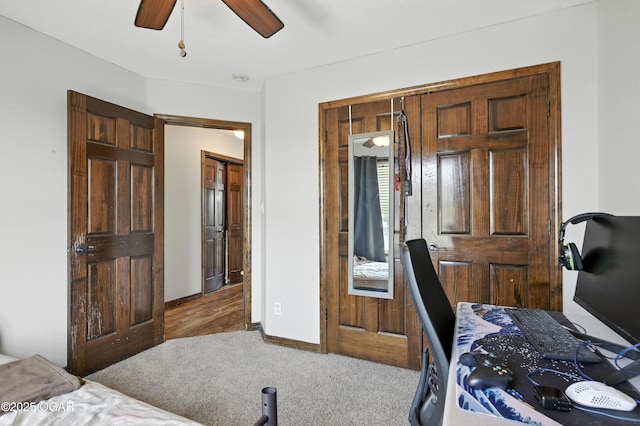 2256 N Greystone Sq, Webb City, MO 64870 - bedroom featuring carpet floors, ceiling fan, and a closet