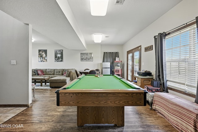 2256 N Greystone Sq, Webb City, MO 64870 - recreation room featuring french doors, dark wood-style floors, and pool table