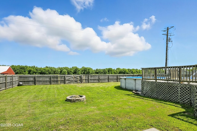2256 N Greystone Sq, Webb City, MO 64870 - fenced backyard featuring a fire pit