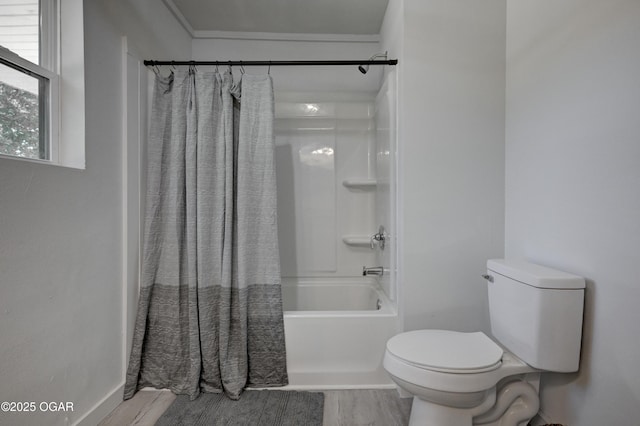 233 Timber Ln, Carl Junction, MO 64834 - full bathroom with shower / tub combo with curtain and wood finished floors