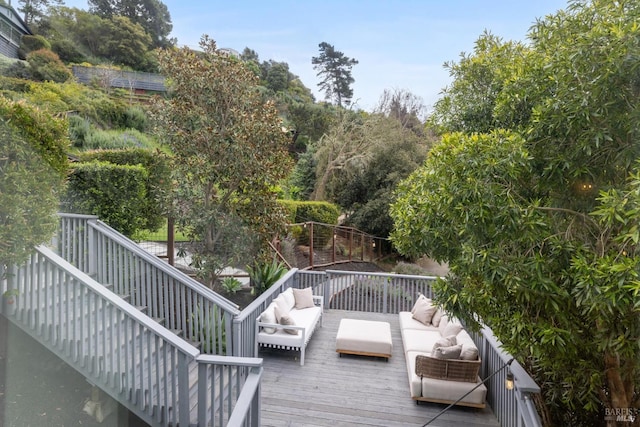1837 Centro W St, Tiburon, CA 94920 - wooden deck with an outdoor hangout area