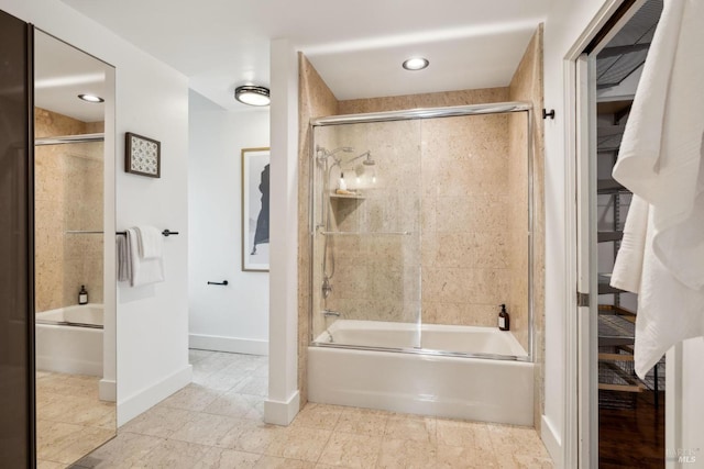 1837 Centro W St, Tiburon, CA 94920 - full bath with shower / bath combination with glass door and baseboards